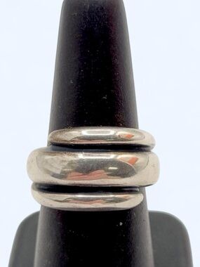 VINTAGE 925 Sterling Silver James Avery Chunky Silver Dome Band Ring size 6.5